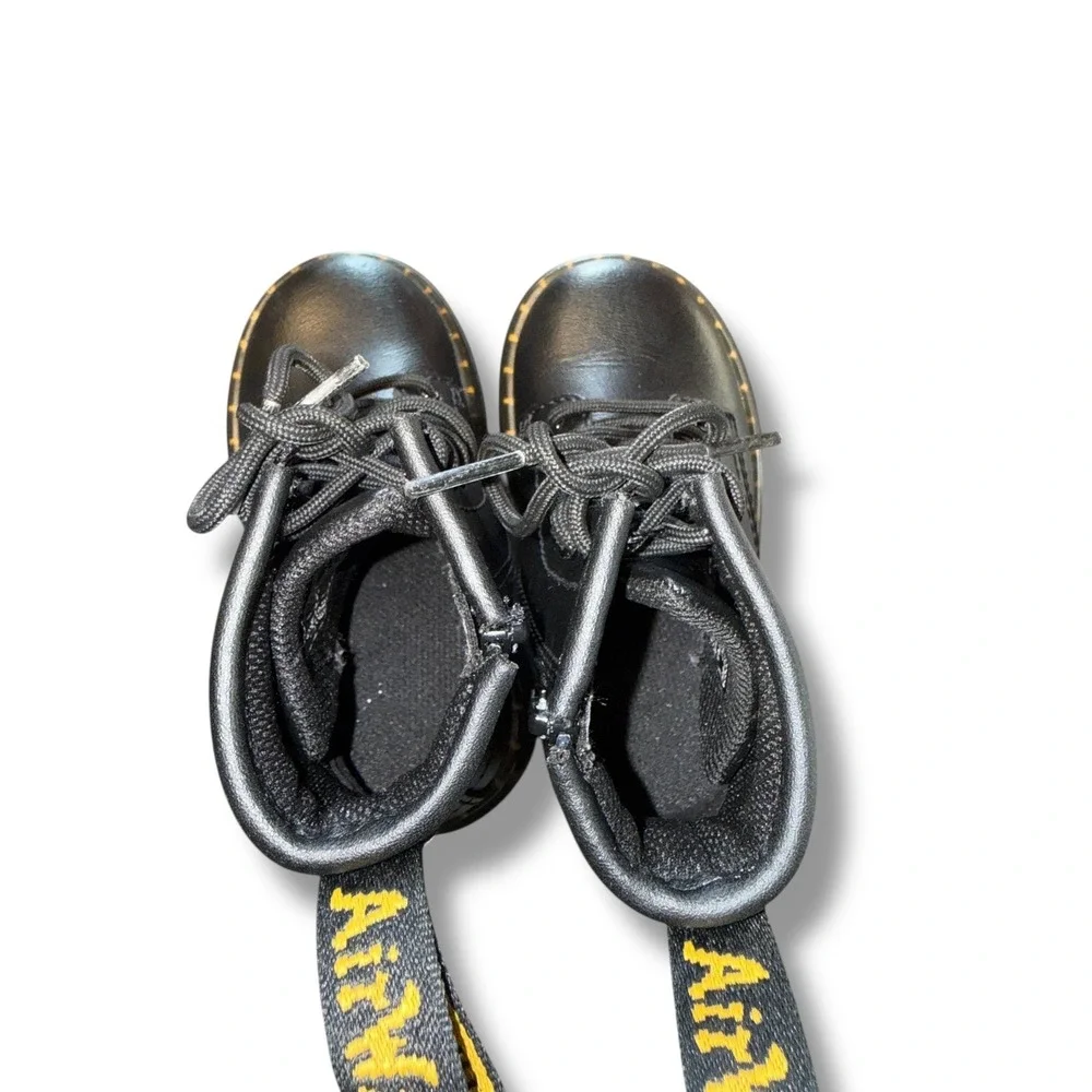 Dr. Martens Zavala Combat Boots Toddler Size 7 Black Lace-Up Ankle Boot Kids‎
